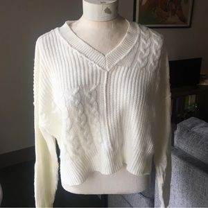 White cropped sweater